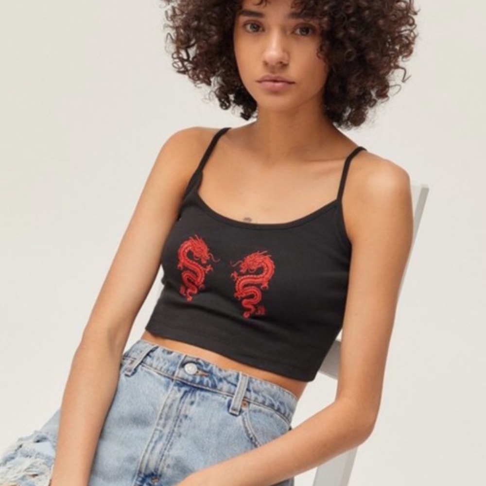 Embroidered Dragon Urban Outfitters Tank